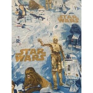 Vintage 1977 Star Wars "A New Hope" Fitted Twin Bed Sheet Bibb Co. USA Made